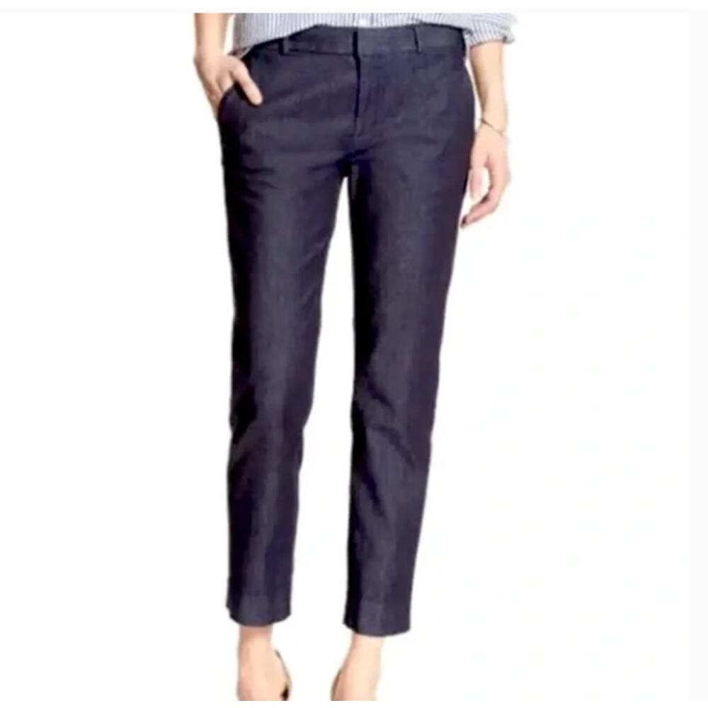 BANANA REPUBLIC Blue Chambray Ankle Dress Pants 12P